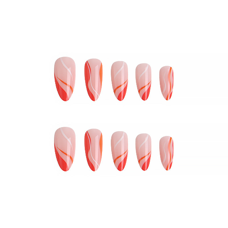 Artful nail tips with curved lines Bowlift