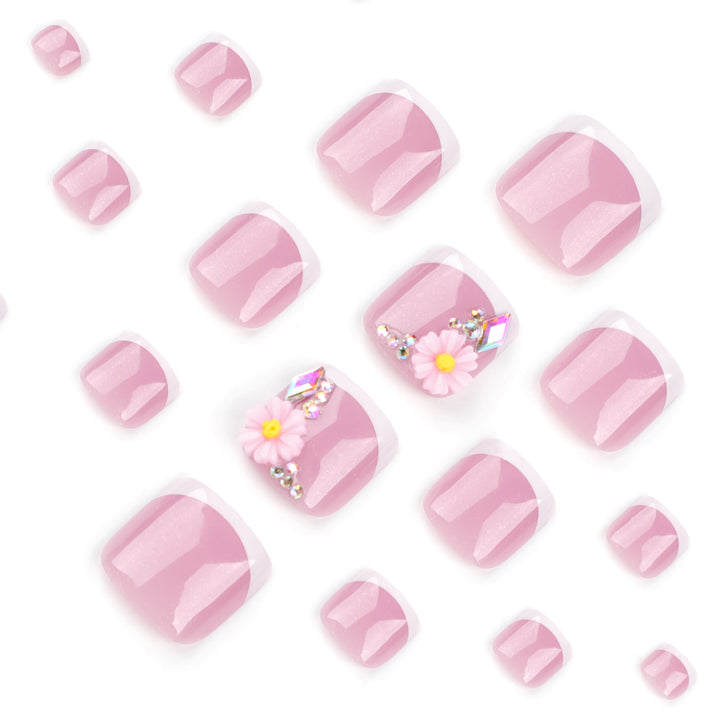 Artful toenail art with floral decorations Bowlift
