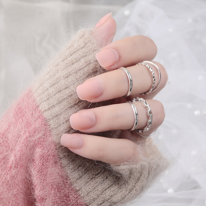 Matte Press-On Nail Set Bowlift