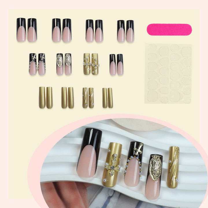 Artistic Press-On Nail Collection with Glamorous Gem Accents Bowlift