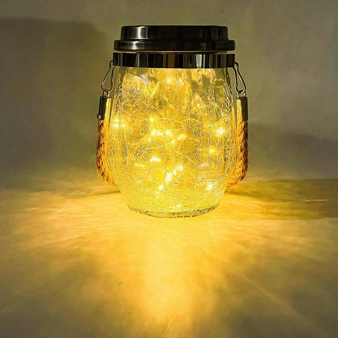 Contemporary Creative Crackle Glass Bottle Star Decor LED Solar String Light For Outdoor Patio | Bowlift