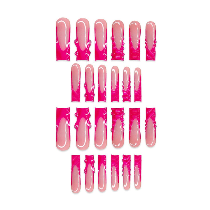 Artistic Long Press-On Nail Set with Unique Design Bowlift