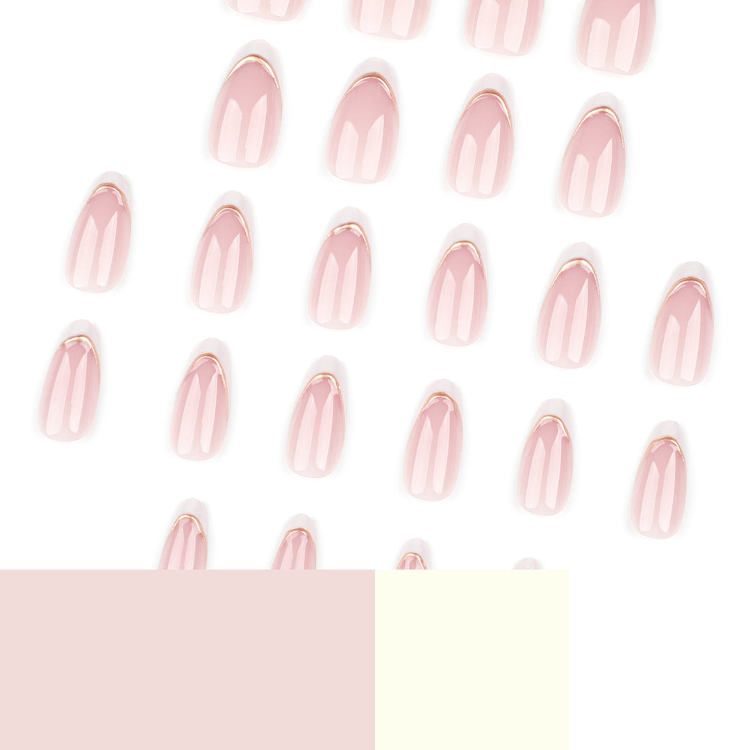 Elegant artificial nails with high-quality French design Bowlift