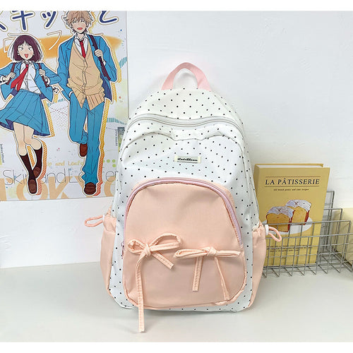 Stylish Polka Dot School Backpack