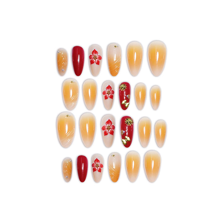 Decorative Floral Press-On Nail Art Set Bowlift