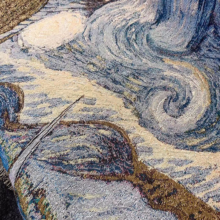 Starry Night Woven Tapestry Throw Blanket