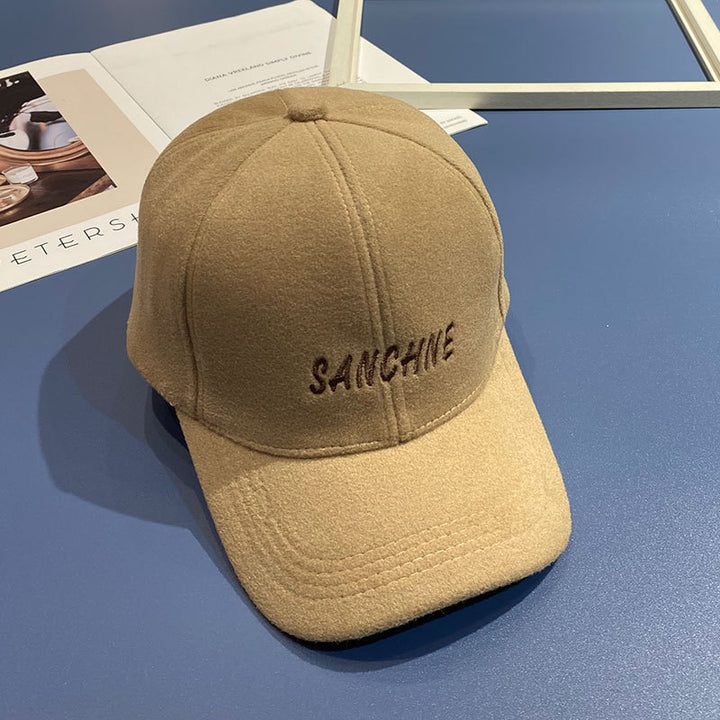 Women's Embroidered Wool Baseball Cap Bowlift