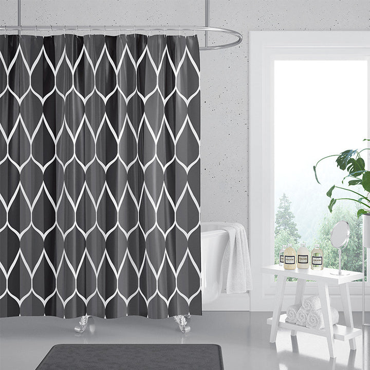 Women's Contemporary Diamond Pattern Shower Curtain Bowlift