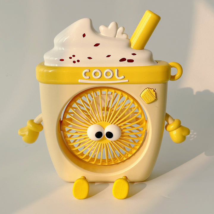 Women Portable Mini Fan with Cute Dessert Design Bowlift