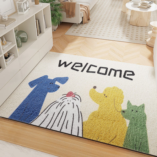 Dog-Themed Welcome Mat Bowlift