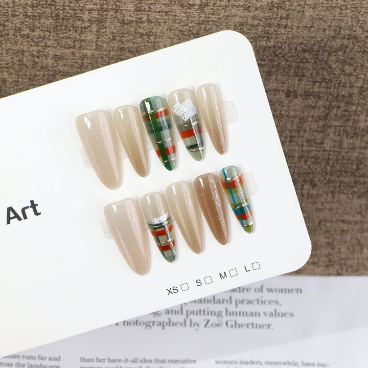 Modern Geometric Press-On Nail Set Bowlift