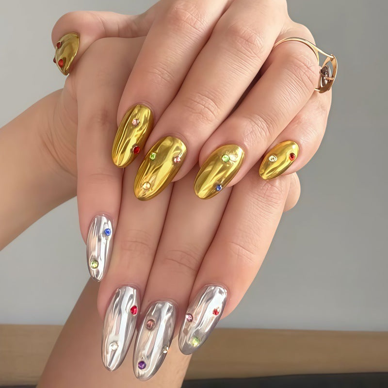 Glamorous Metallic Press-On Nail Set Bowlift