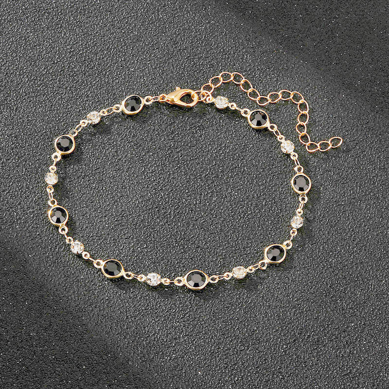 Elegant Rhinestone Chain Anklet Bowlift