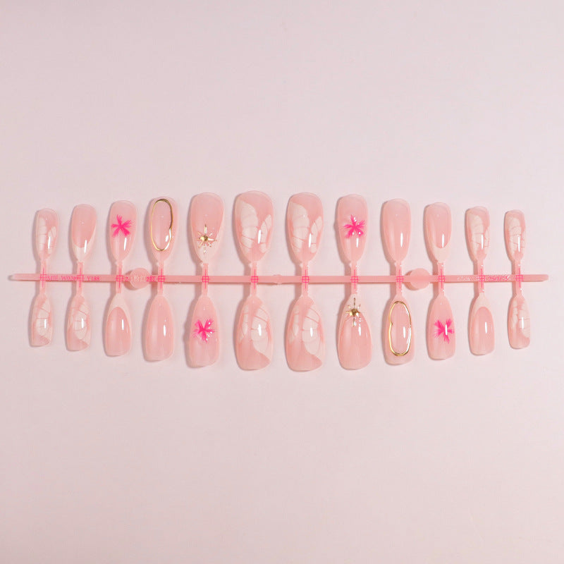 Elegant Floral Design Press-On Nails Set Bowlift