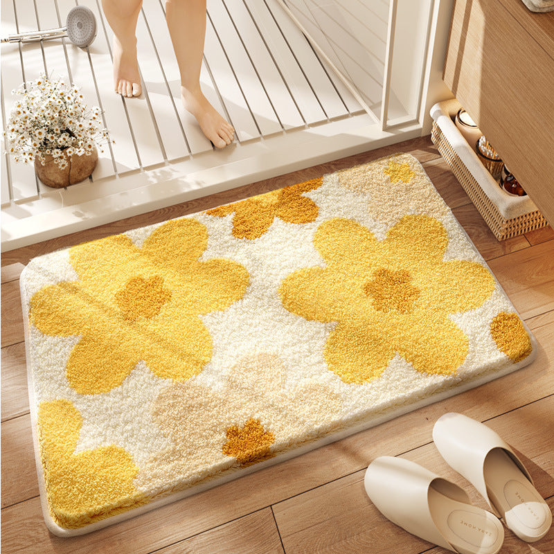 Floral Design Bath Mat Bowlift
