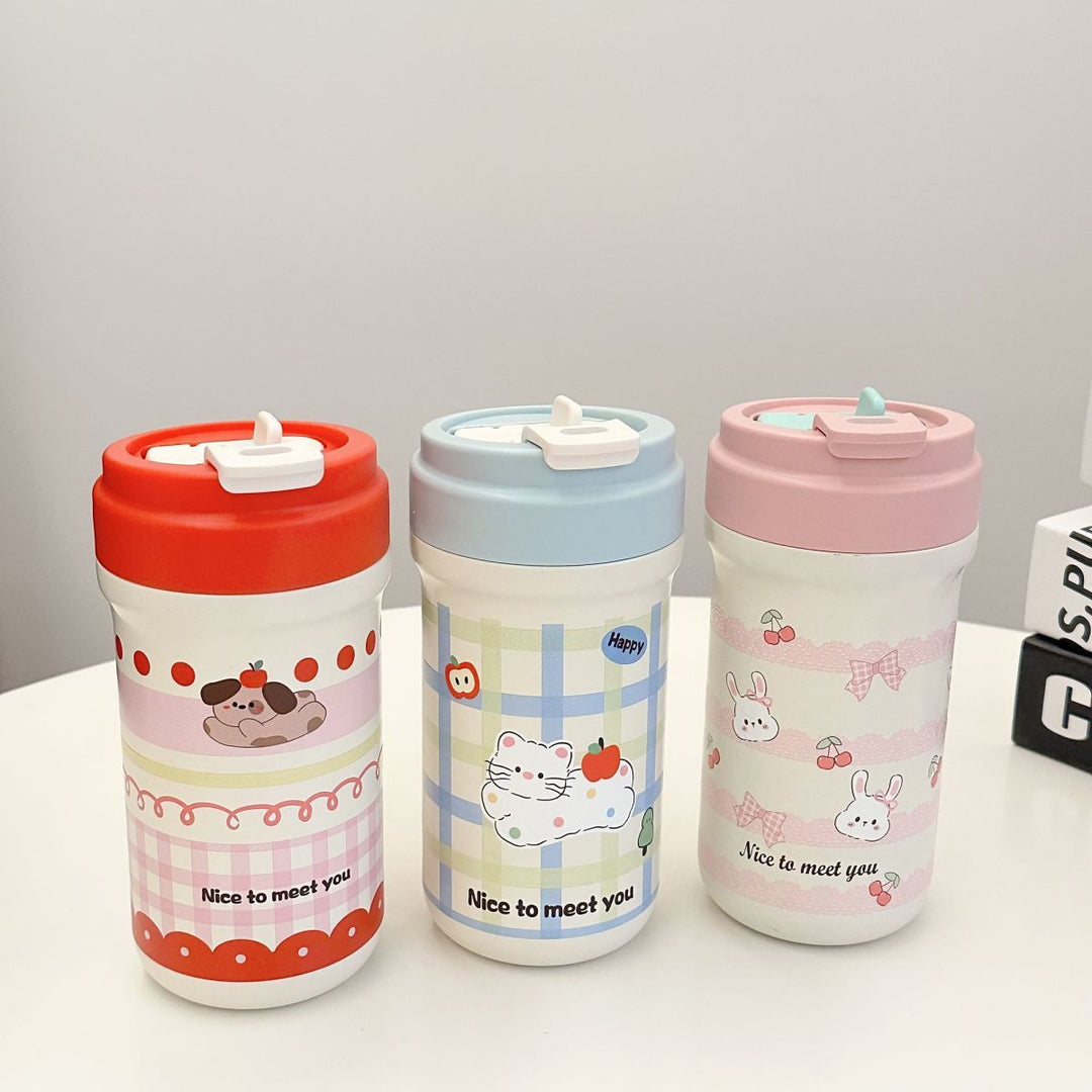 Ladies Insulated Drinking Cup with Cheerful Rabbit Design Bowlift