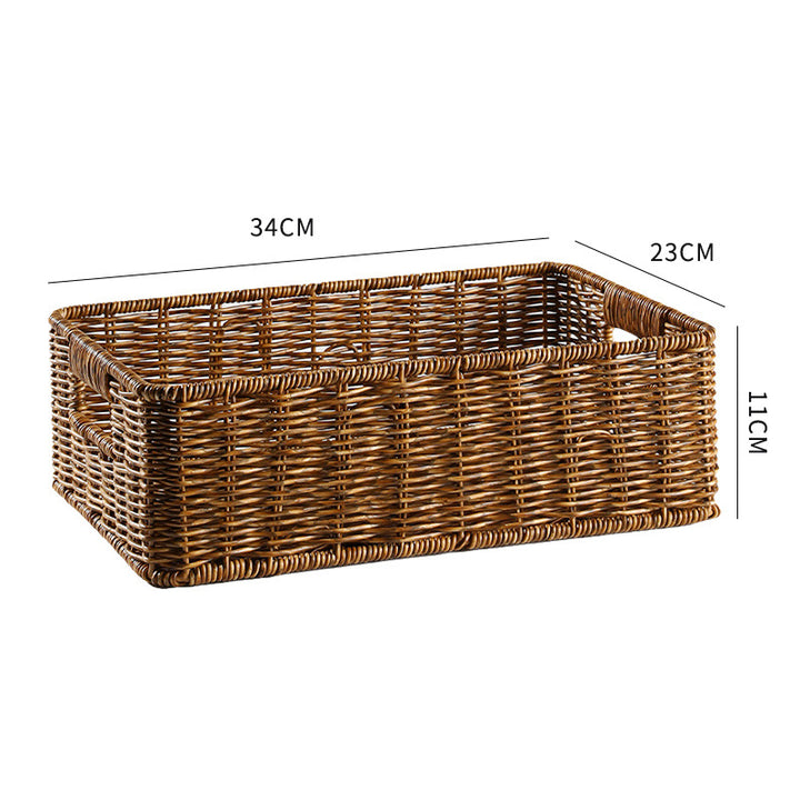 Woven Rectangular Storage Basket with Handles Bowlift