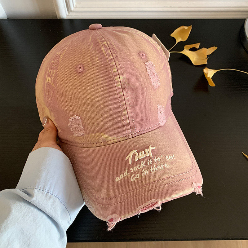 Distressed Denim Baseball Cap
