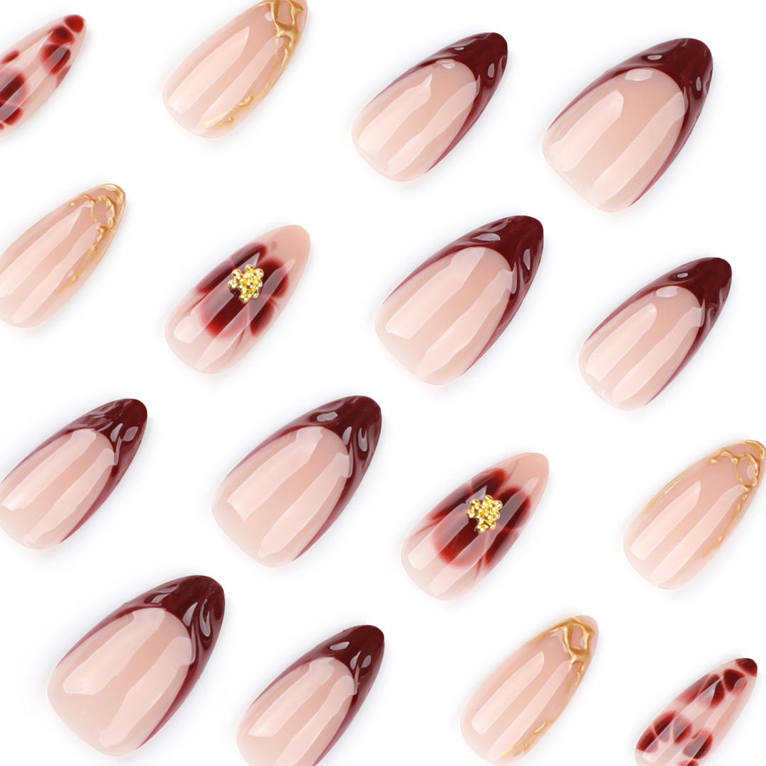 Artificial nail art with floral accents and boutique design Bowlift