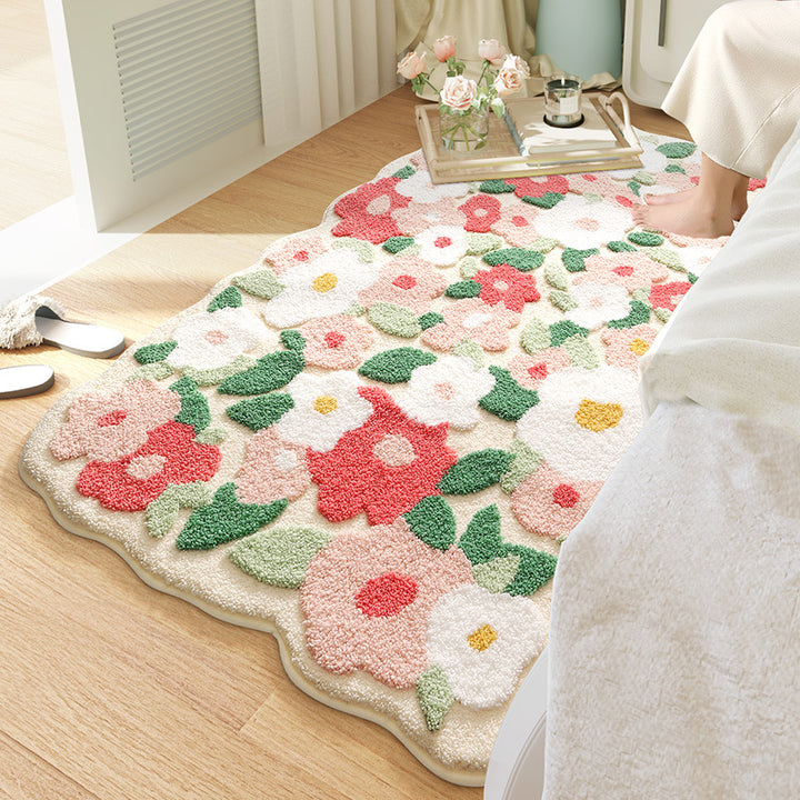 Unisex Floral Pattern Bath Mat Bowlift