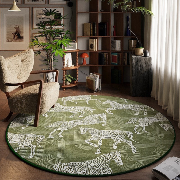 Artistic Horse-Patterned Area Rug for Home Decor