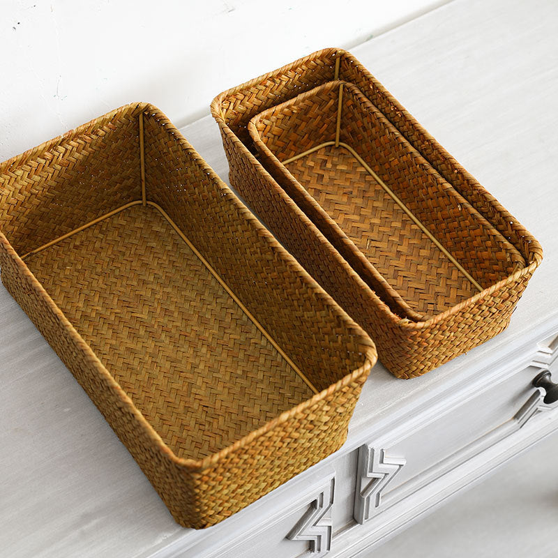 Unisex Rectangular Storage Basket made of Natural Wicker Bowlift