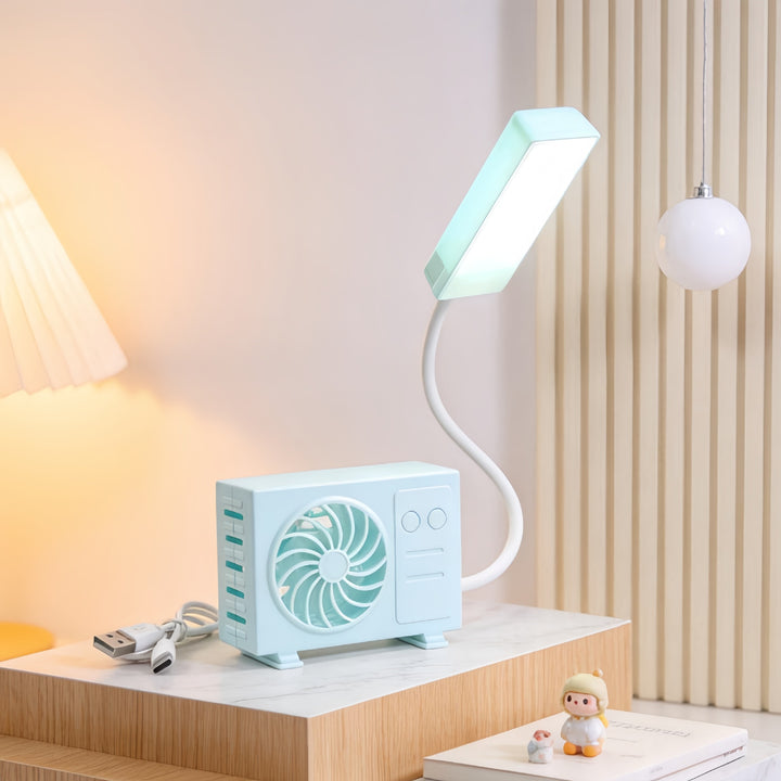 Women's USB table fan with LED lighting Bowlift