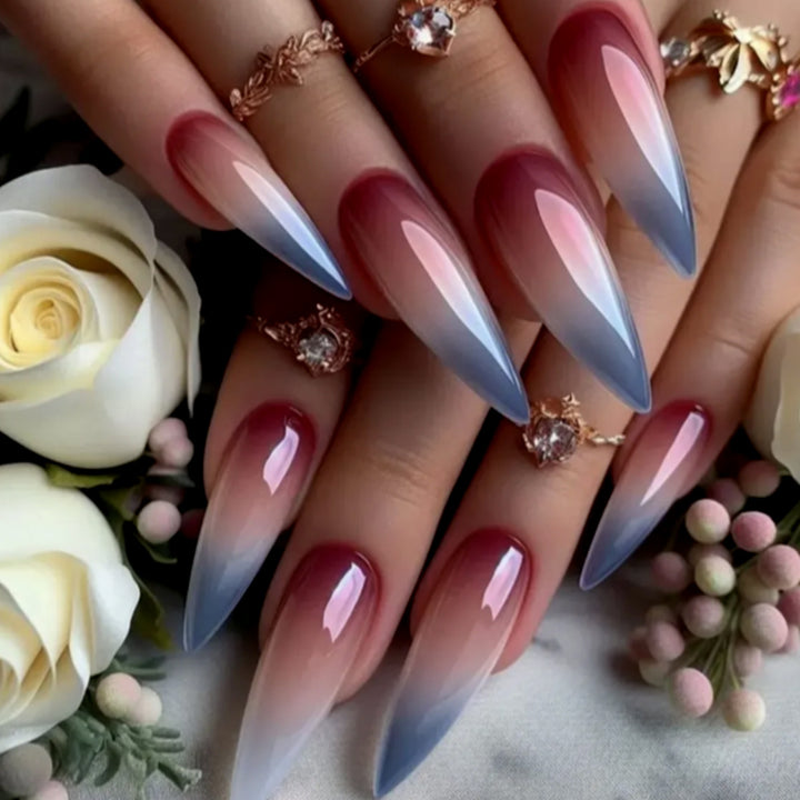 Ombré Stiletto Nail Art Extensions Bowlift