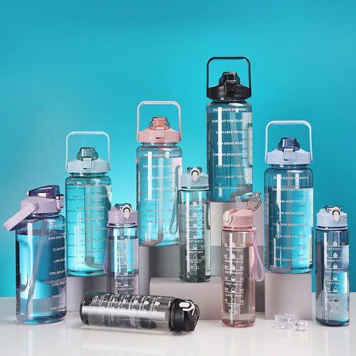 Women's Motivational Water Bottle with Time Markers Bowlift
