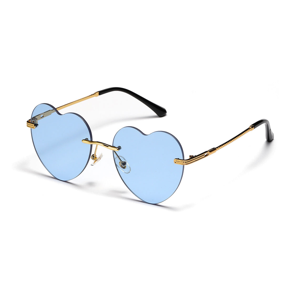 Ladies trendy heart sunglasses with mirrored lenses Bowlift