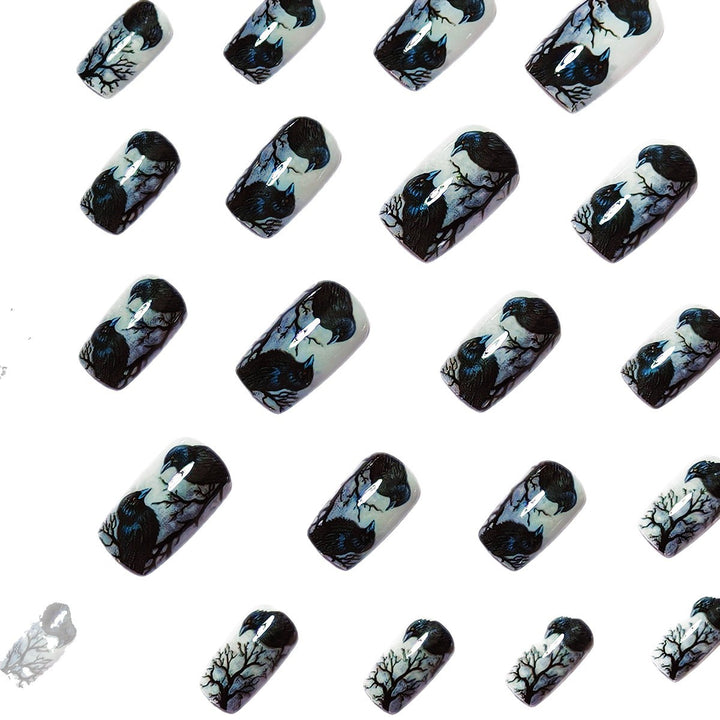 Creative Art Nails in the Elegant Crow Design Bowlift