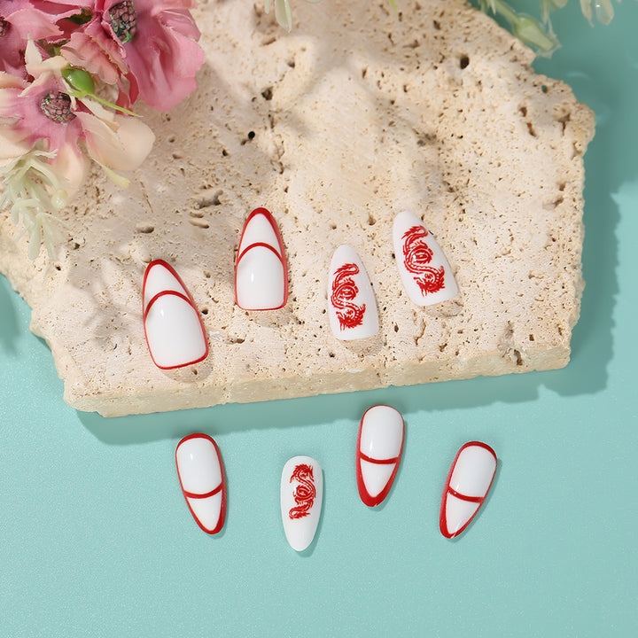 Artistic nails with dragon motif Bowlift