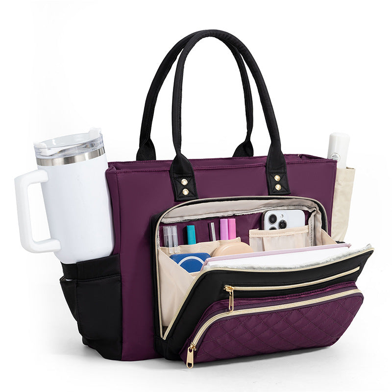 Handbag with Elegant Quilted Look Bowlift