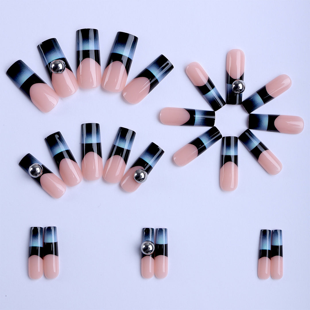 Artificial nails with unique geometric accents Bowlift