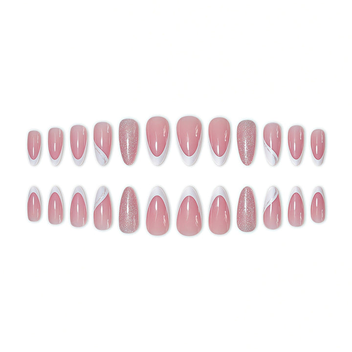 Elegant Sparkling French Tip Nail Enhancements Bowlift
