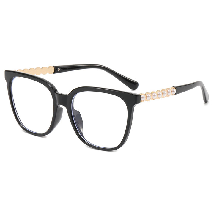 Women's oversized sunglasses with elegant pearl jewelry decoration Bowlift