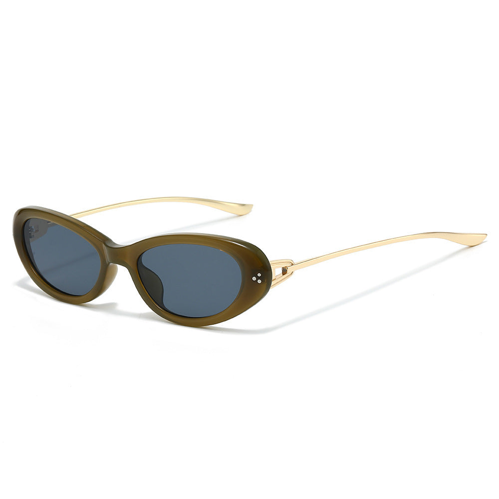 Sleek Vintage-Inspired Oval Sunglasses Bowlift