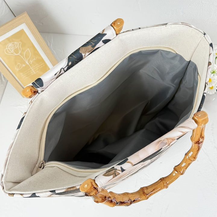 Beach bag with bamboo handles Bowlift
