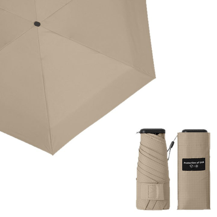 Women's ultra-light UV protection folding umbrella with convenient carrying pouch Bowlift