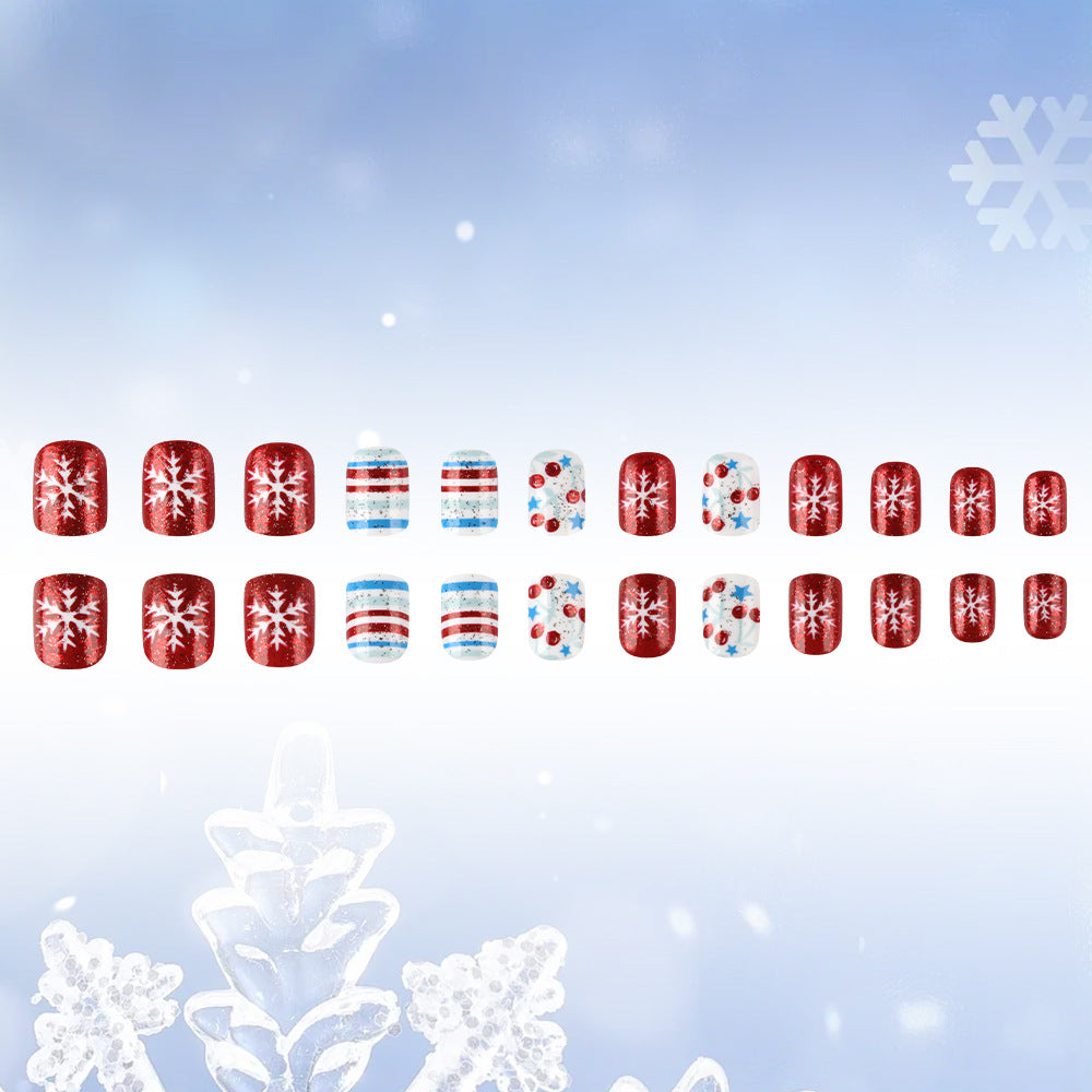 Festively Themed Press-On Nail Art Bowlift