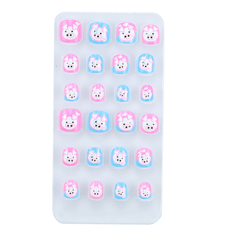 Playful Cartoon Animal Press-On Nail Set Bowlift