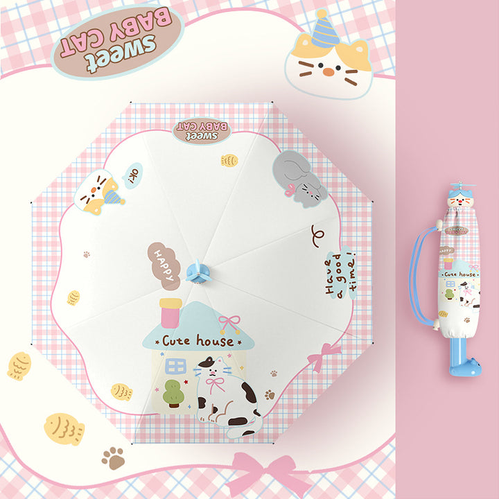 Women's Foldable Umbrella with Cute Animal Design Bowlift