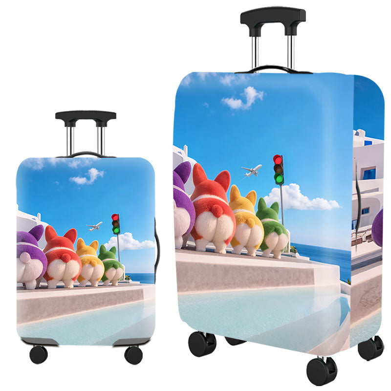 Artistic Cat-Themed Hard Shell Suitcase Bowlift