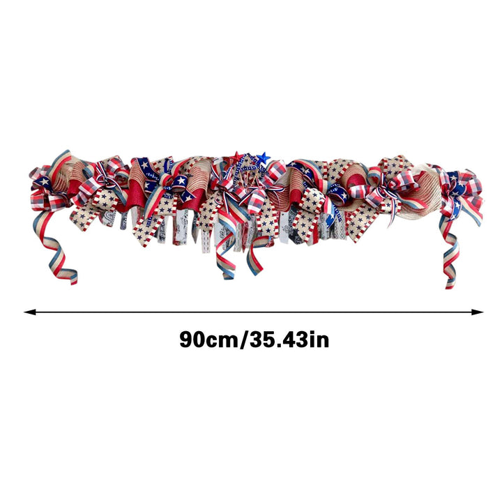 Unisex decorative garland made of jute and bows with star applications 90cm Bowlift