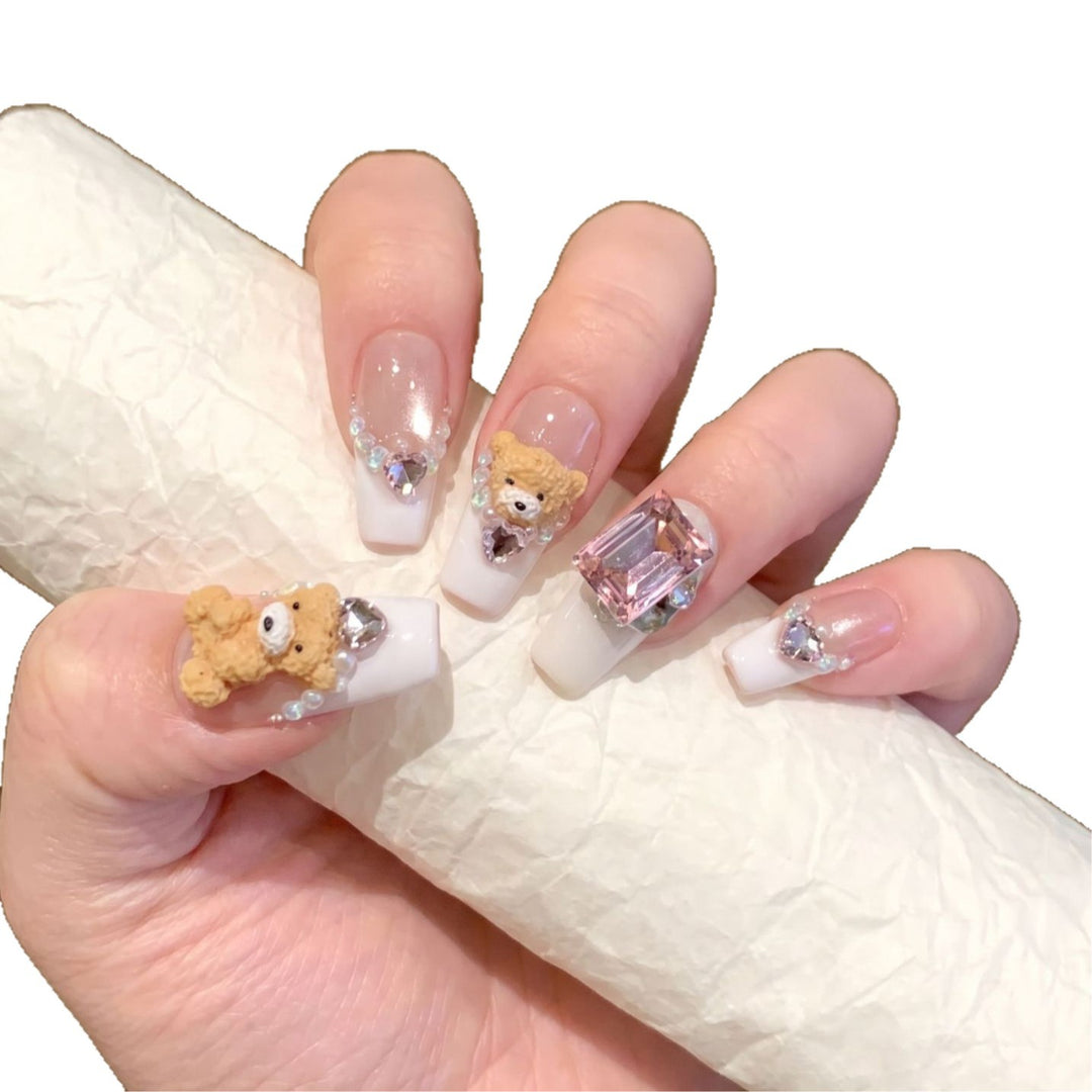 Cute Animal-Inspired Press-On Nail Art Set Bowlift