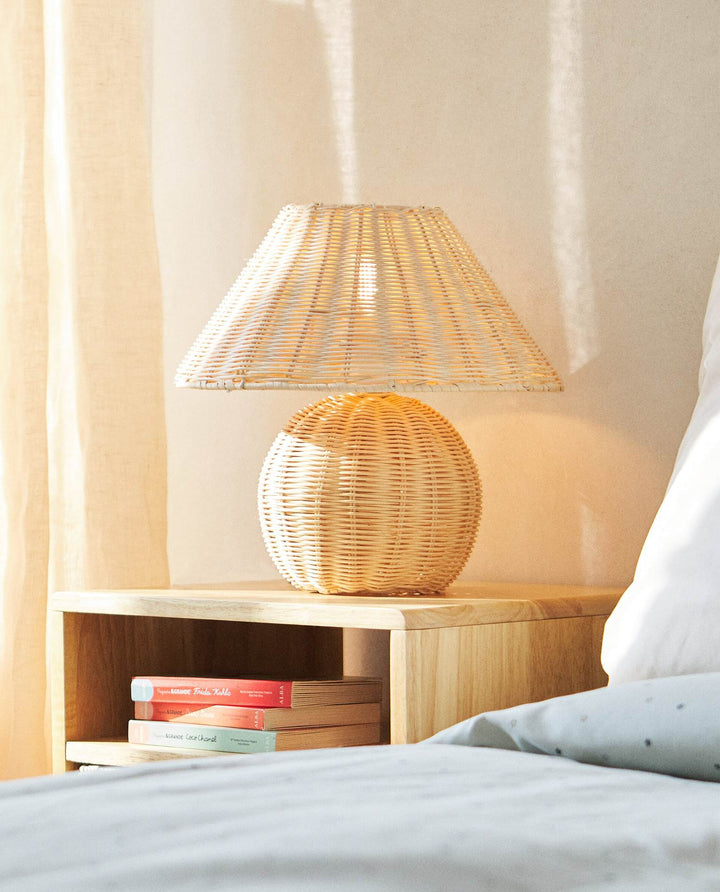 Handcrafted Rattan Table Lamp Bowlift