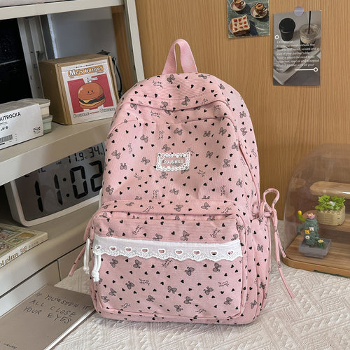 Floral Patterned School Backpack