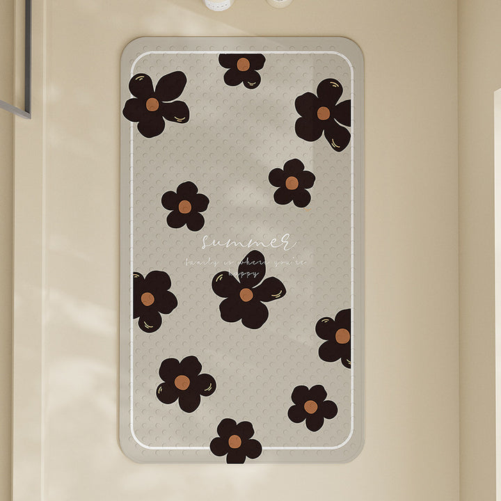Floral Non-Slip Bath Mat Bowlift