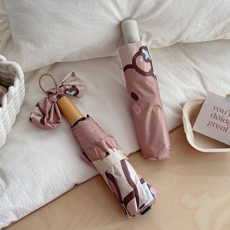 Women's high-quality folding umbrella with playful animal motif Bowlift