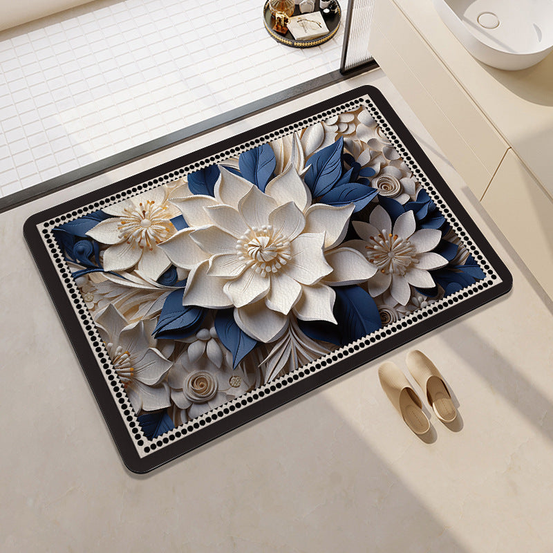 Geometric Patterned Bath Rug Bowlift